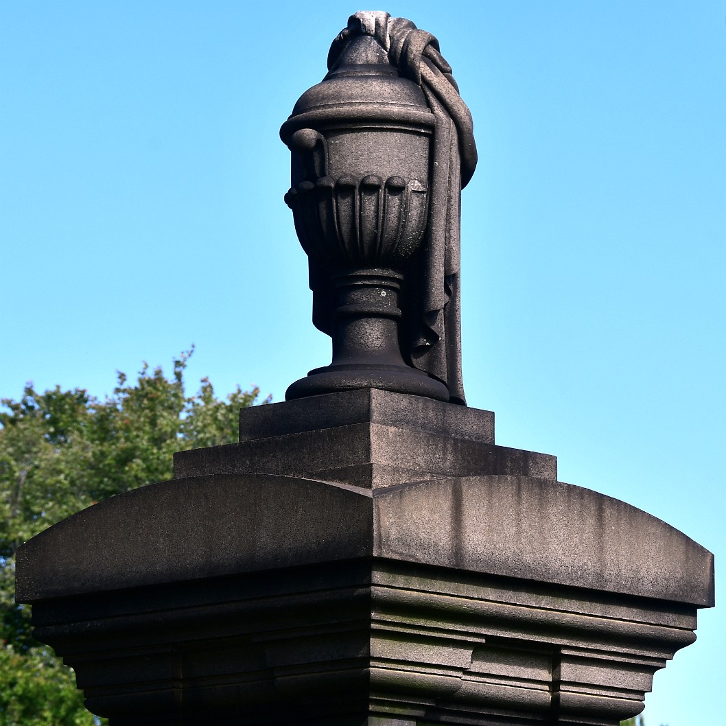 Urn of Stone on the Gallow Family Memorial