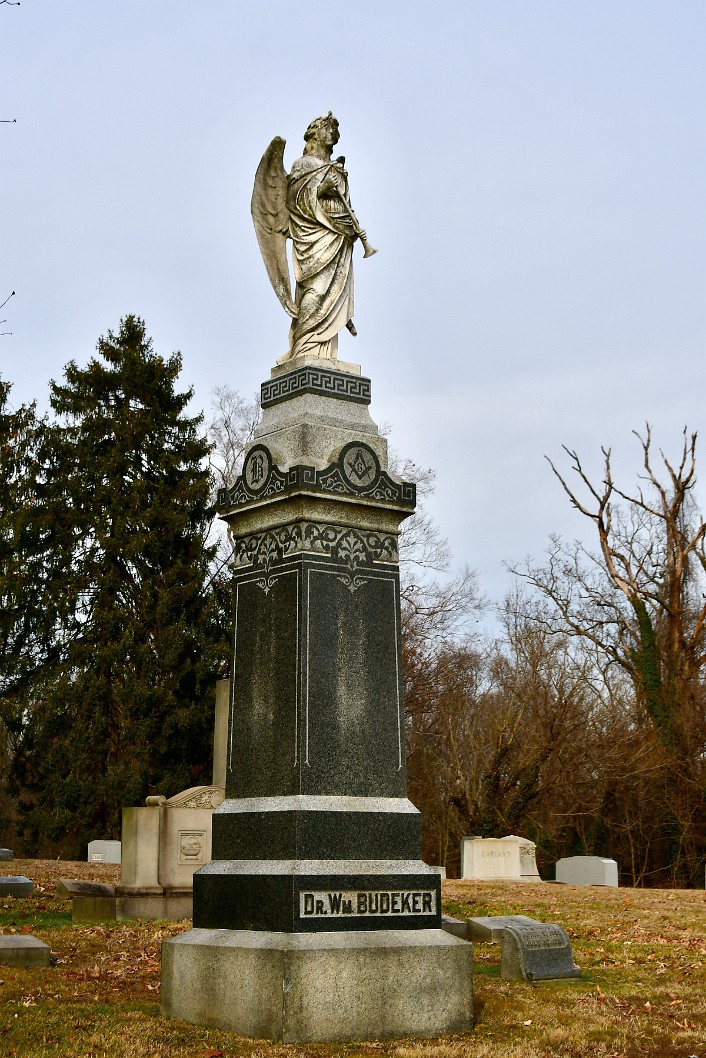 Angel With Horn Atop the Burial Place of Dr. William Budeker