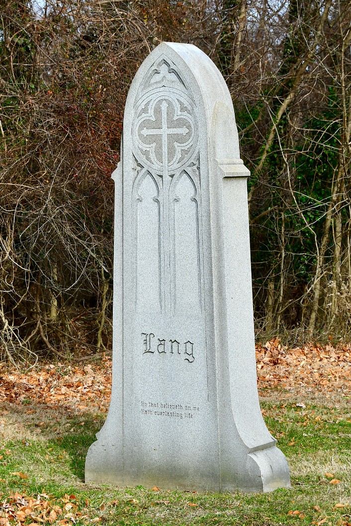 Tall Lang Stone for Jennie and Charles Lang
